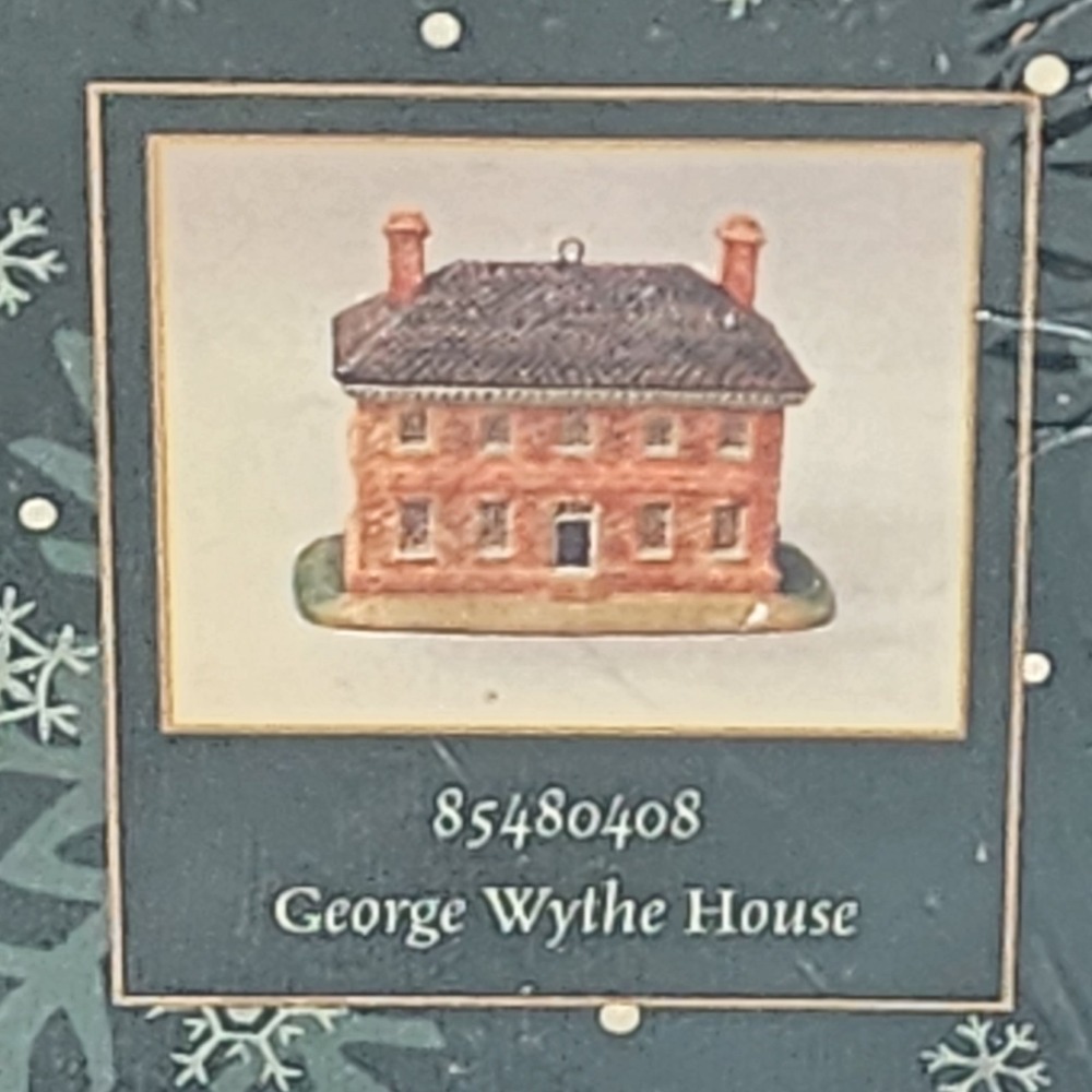Lang & Wise George Wythe House Colonial‎ Williamsburg Ornament Sealed in Box